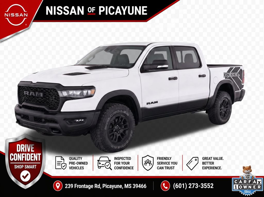 Bright White Clearcoat 2025 RAM 1500 Pickup Truck Four-Wheel Drive 8-Speed Automatic