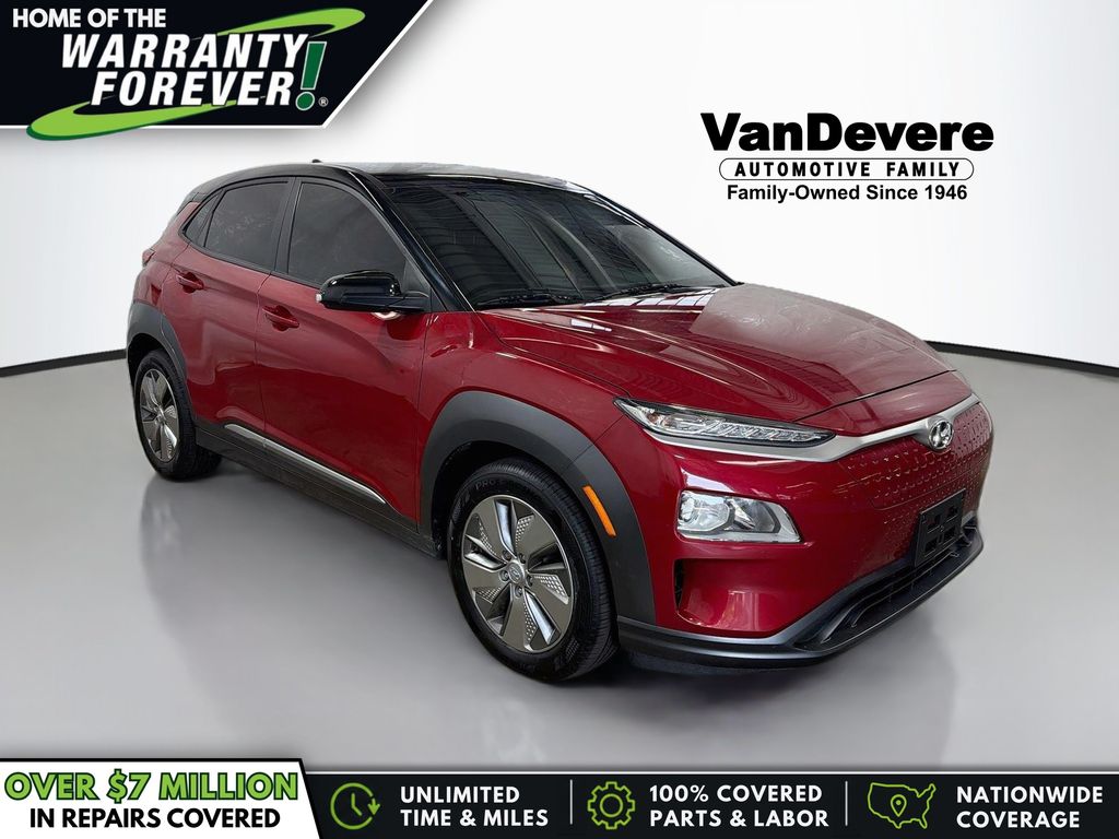 Pulse Red 2021 Hyundai Kona Electric SUV / Crossover Front-Wheel Drive 1-Speed Automatic
