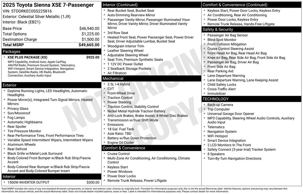 Used 2025 Toyota Sienna Van