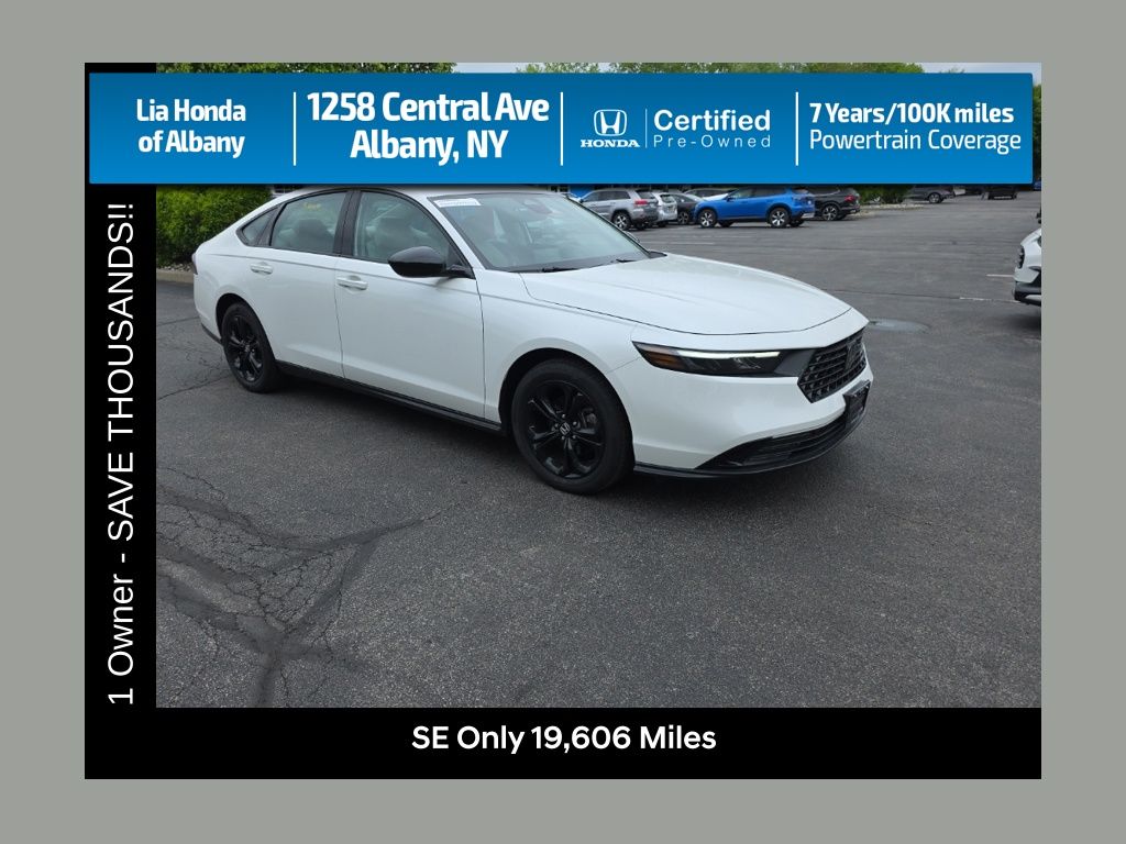 Platinum White Pearl 2025 Honda Accord SE FWD Sedan Front-Wheel Drive Continuously Variable Transmission