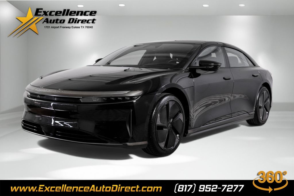 Black 2024 Lucid Air Pure RWD Sedan Rear-Wheel Drive 1-Speed Automatic