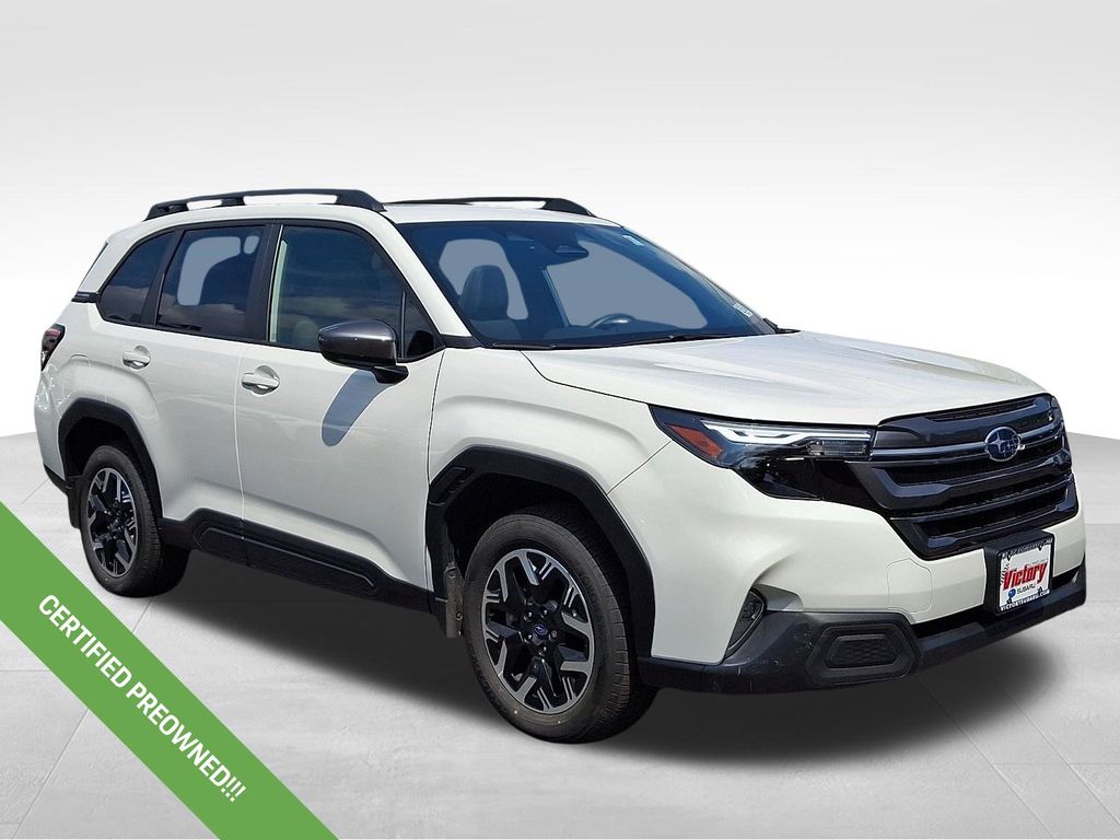 Crystal White Pearl 2025 Subaru Forester SUV / Crossover All-Wheel Drive Continuously Variable Transmission