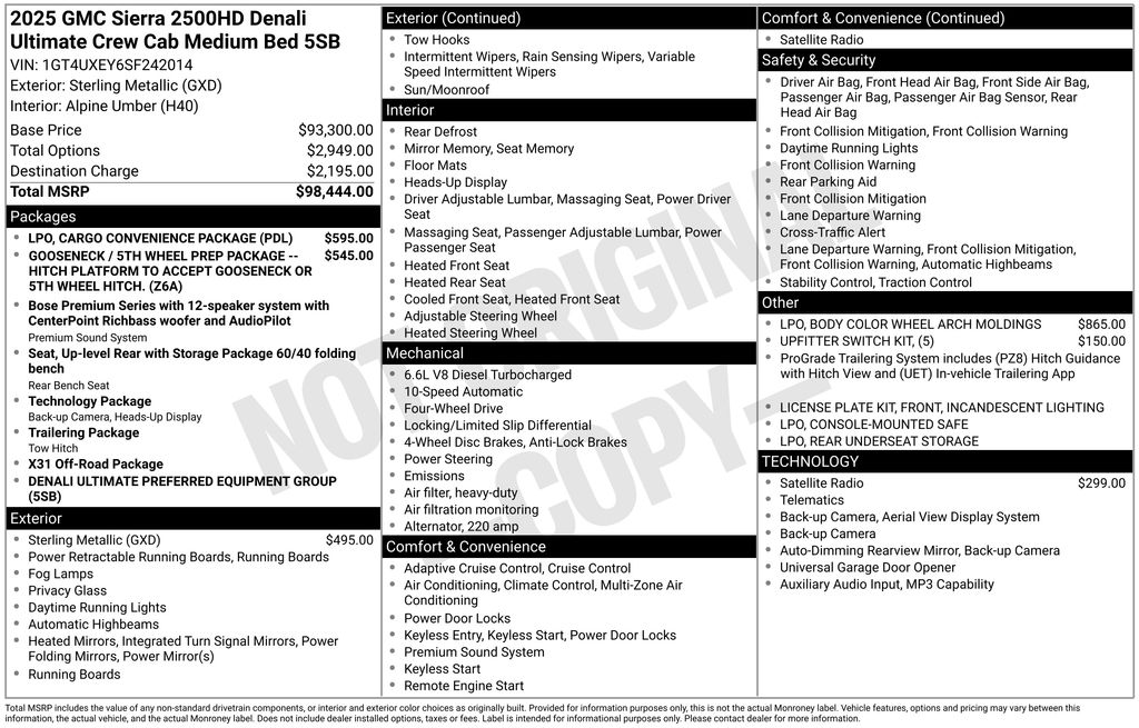 Used Car 2025 Gmc Sierra 2500hd  Denali Ultimate For Sale Under $90,000 In Austin, Texas
