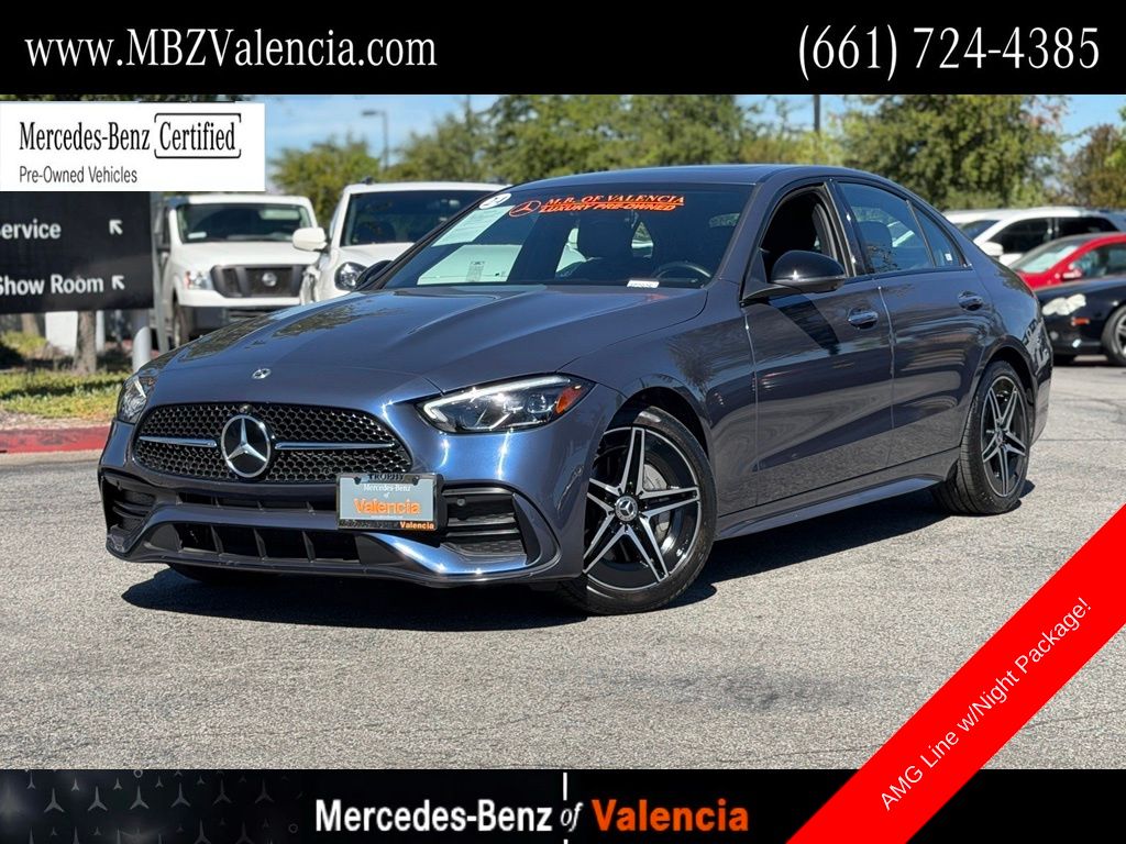 Twilight Blue Metallic 2024 Mercedes-Benz C-Class Sedan Rear-Wheel Drive 9-Speed Automatic