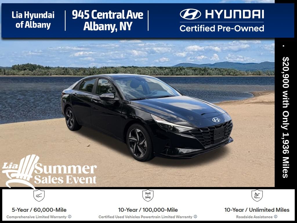 Onyx Black 2023 Hyundai Elantra SEL FWD Sedan Front-Wheel Drive Continuously Variable Transmission