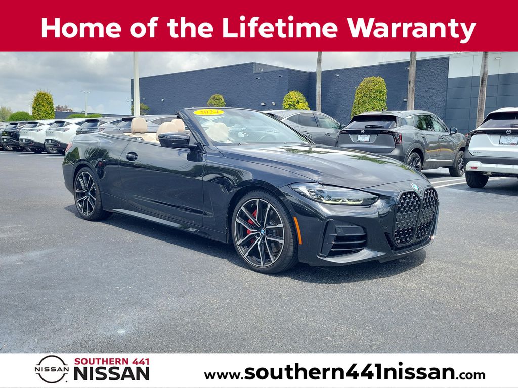 Black Sapphire Metallic 2024 BMW 4 Series Convertible Rear-Wheel Drive 8-Speed Automatic