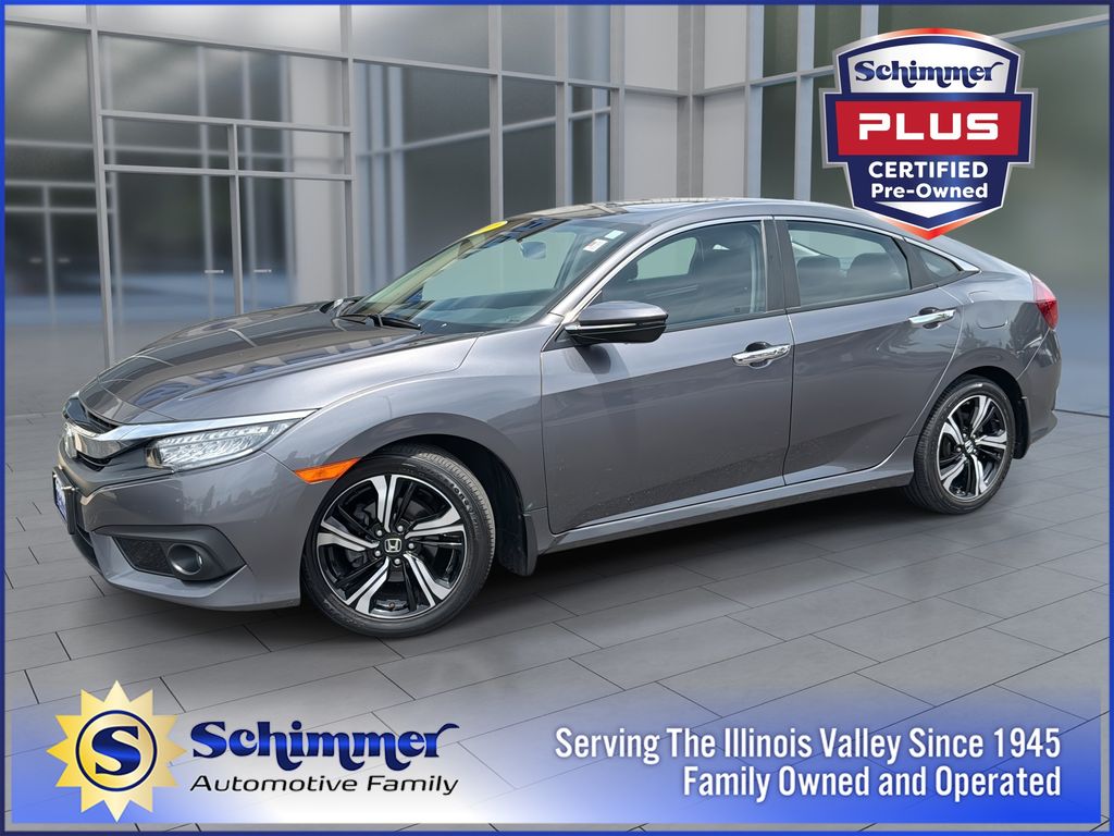 Gray 2017 Honda Civic Touring Sedan Front-Wheel Drive Continuously Variable Transmission
