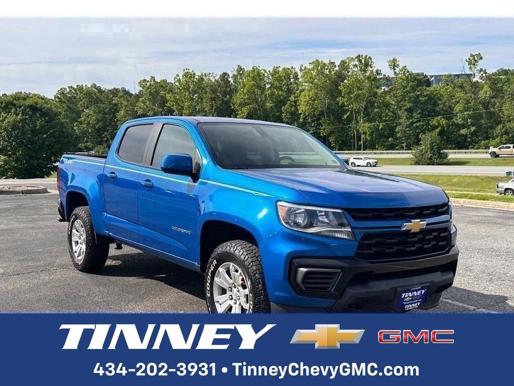 Bright Blue Metallic 2021 Chevrolet Colorado Pickup Truck Four-Wheel Drive 8-Speed Automatic