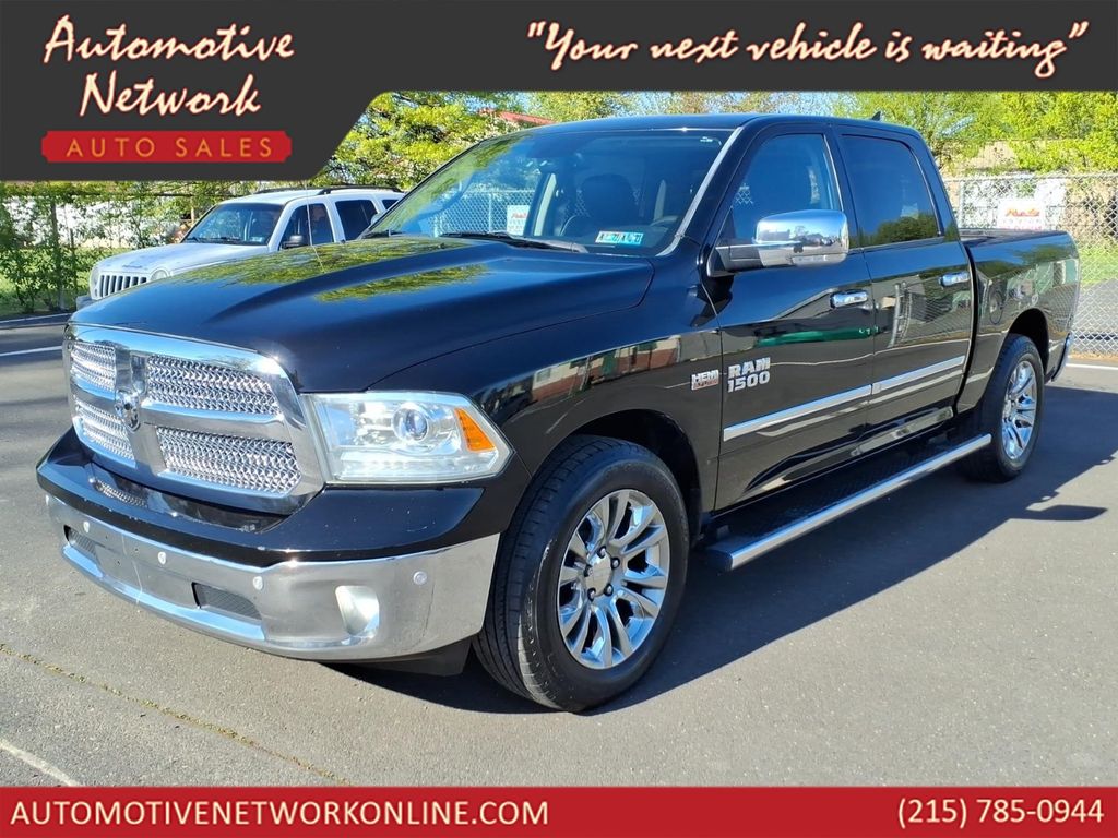 Black Clearcoat 2014 RAM 1500 Laramie Longhorn Crew Cab 4WD Pickup Truck Four-Wheel Drive 8-Speed Automatic