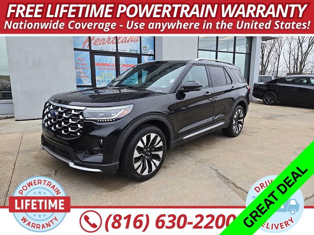 Black Metallic 2025 Ford Explorer Platinum AWD SUV / Crossover All-Wheel Drive Automatic