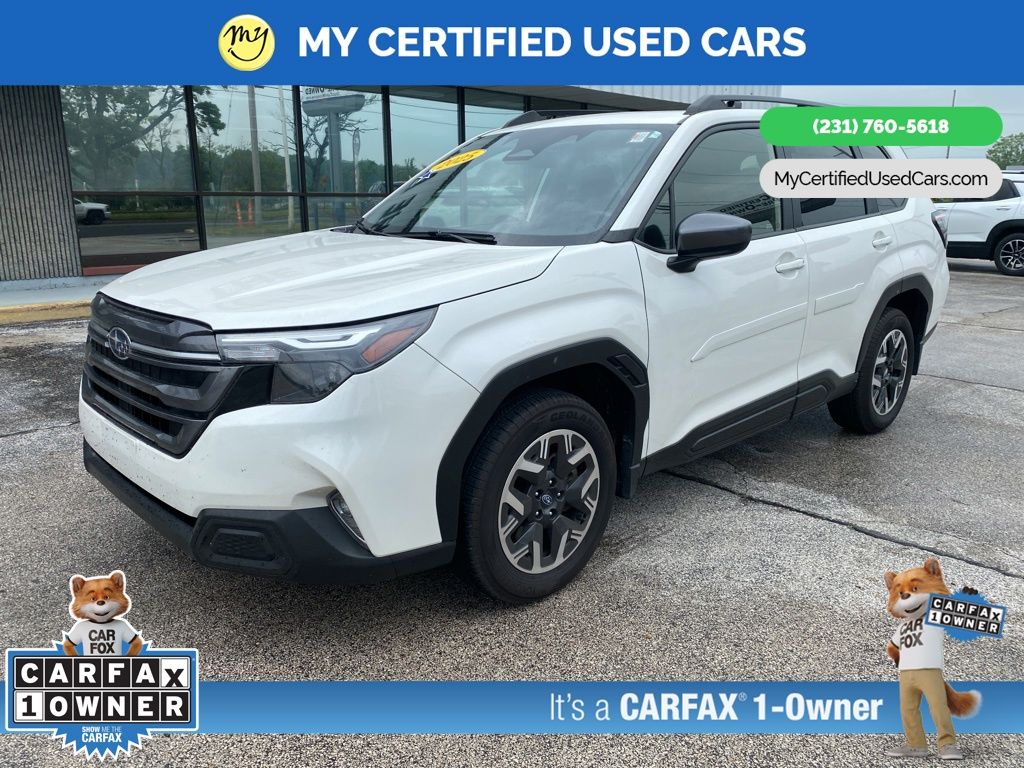 Crystal White Pearl 2025 Subaru Forester SUV / Crossover All-Wheel Drive Continuously Variable Transmission