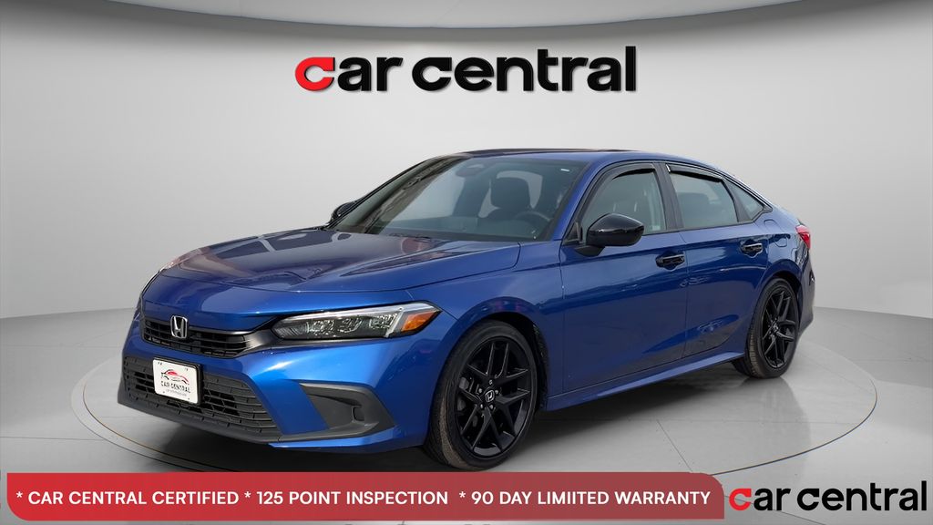 Blue 2024 Honda Civic Sedan Front-Wheel Drive Continuously Variable Transmission