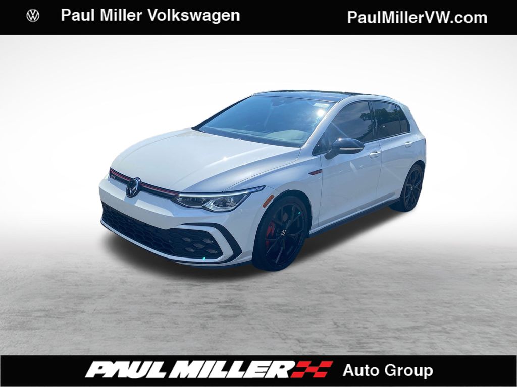 Opal White Pearl/Black Roof 2024 Volkswagen Golf GTI Hatchback Front-Wheel Drive 6-Speed Manual