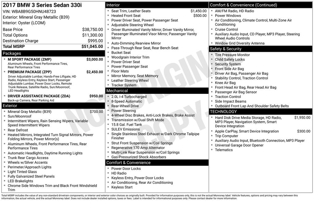 Used Car 2017 Bmw 3 Series  330i For Sale Under $12,000 In Austin, Texas