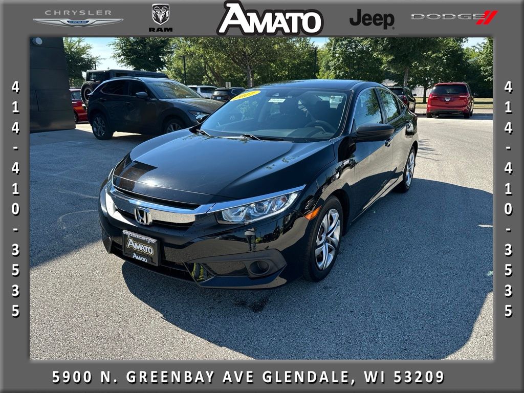 Black 2017 Honda Civic Sedan Front-Wheel Drive Continuously Variable Transmission