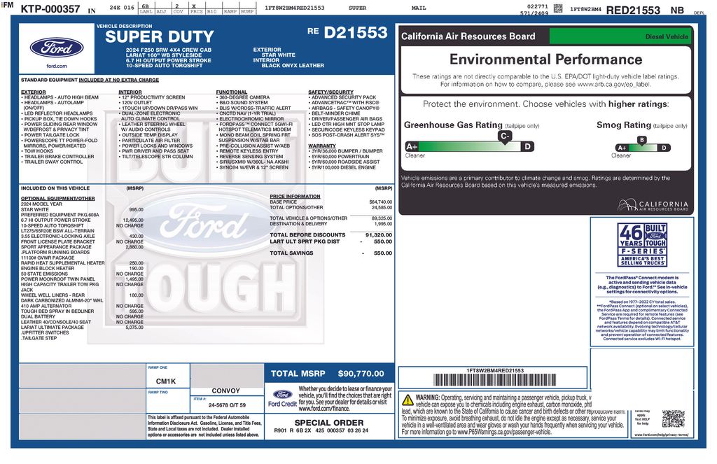 Used 2024 White Ford Lariat image 4