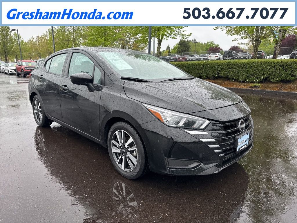 Super Black Metallic 2024 Nissan Versa SV FWD Sedan Front-Wheel Drive Continuously Variable Transmission