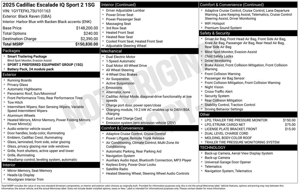 New Car 2025 Cadillac Escalade  Sport For Sale Under $150,000 In Austin, Texas