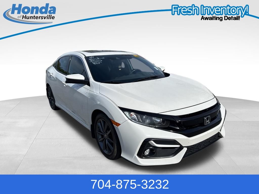 Platinum White 2020 Honda Civic Hatchback EX FWD Hatchback Front-Wheel Drive Continuously Variable Transmission