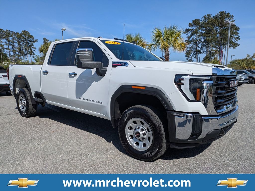 Summit White 2024 GMC Sierra 2500HD Pro Crew Cab 4WD Pickup Truck Four-Wheel Drive Automatic