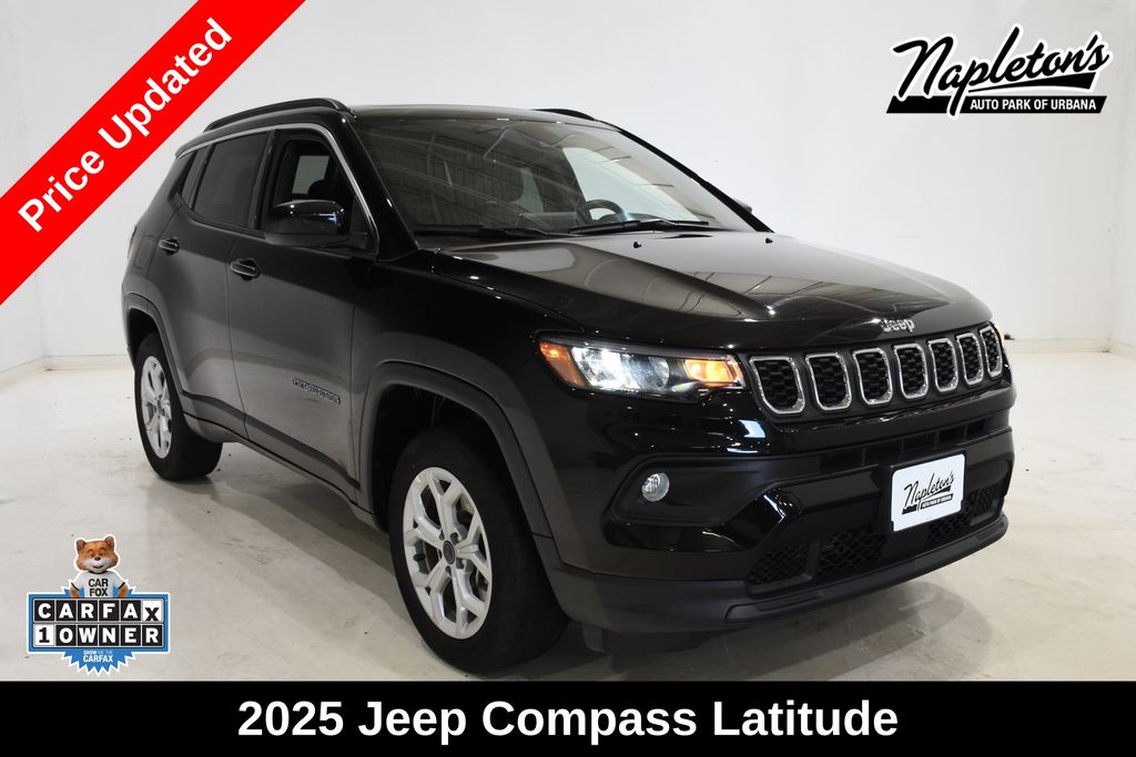 Diamond Black Crystal Pearlcoat 2025 Jeep Compass SUV / Crossover Four-Wheel Drive 8-Speed Automatic