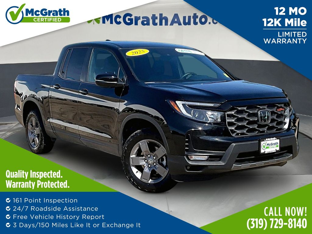 Black 2025 Honda Ridgeline Pickup Truck All-Wheel Drive 9-Speed Automatic