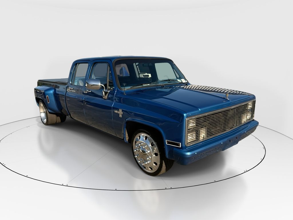 Blue 1988 Chevrolet R/V 3500 Silverado Crew Cab LB RWD Pickup Truck Rear-Wheel Drive Automatic
