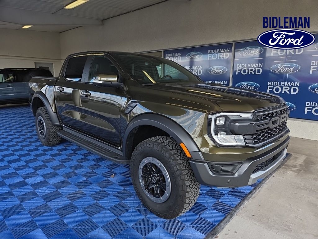 Shelter Green Metallic 2025 Ford Ranger Raptor SuperCrew 4WD Pickup Truck Four-Wheel Drive Automatic