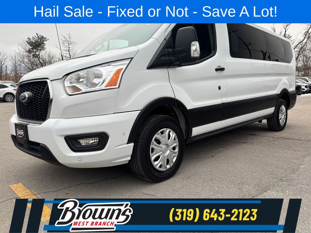 Oxford White 2021 Ford Transit Passenger 350 XLT Low Roof LB RWD Van Rear-Wheel Drive Automatic