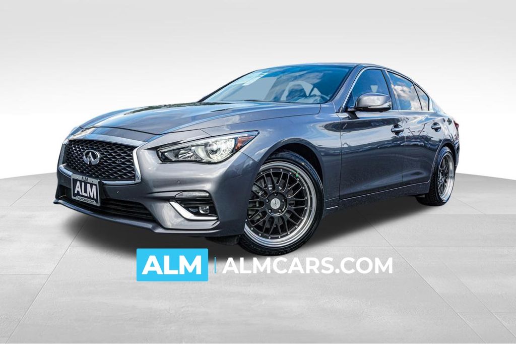 Gray (Graphite Shadow) 2023 INFINITI Q50 Sedan Rear-Wheel Drive 7-Speed Automatic Overdrive