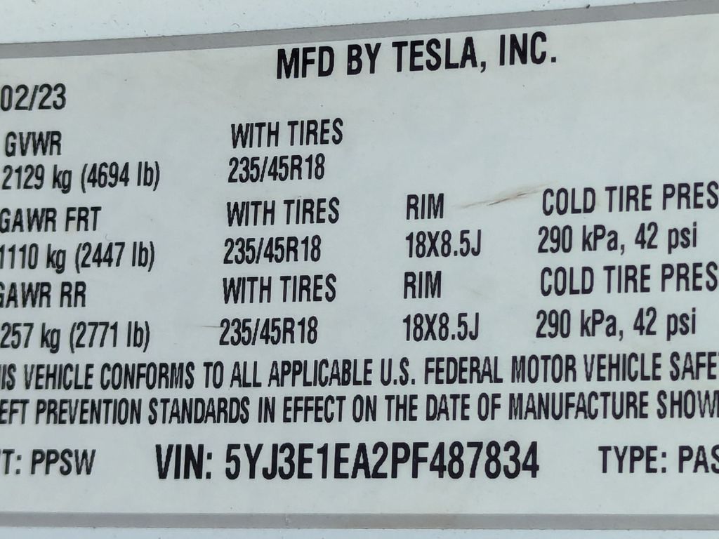 2023 Tesla Model 3 Base 16