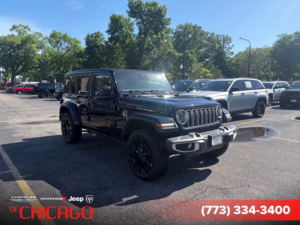 Black Clearcoat 2025 Jeep Wrangler 4xe Sahara 4WD SUV / Crossover Four-Wheel Drive 8-Speed Automatic