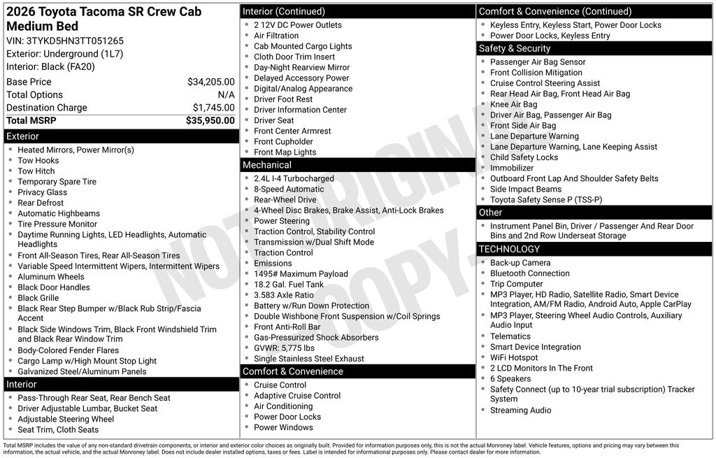 Used 2026 Toyota Tacoma Truck