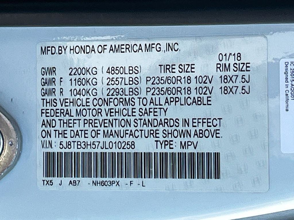 2018 Acura RDX Technology Package White at Emmons Autoplex