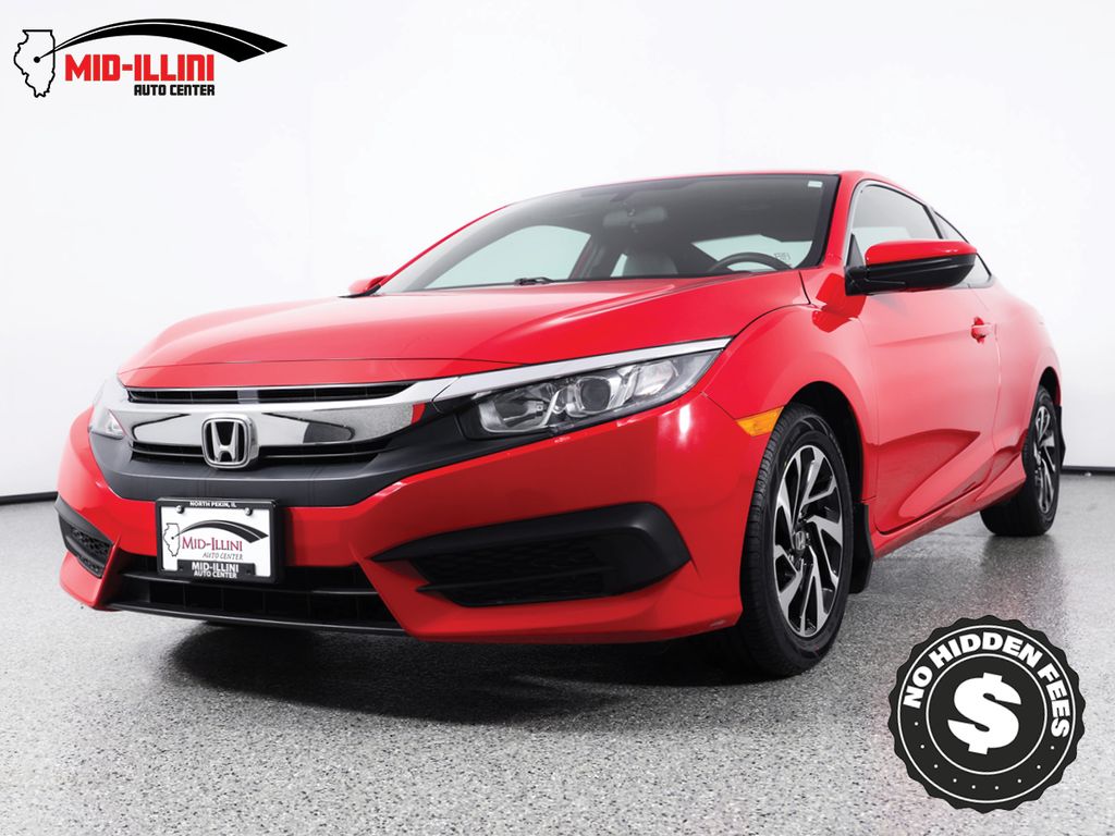 Red 2017 Honda Civic Coupe LX Coupe Front-Wheel Drive 6-Speed Manual