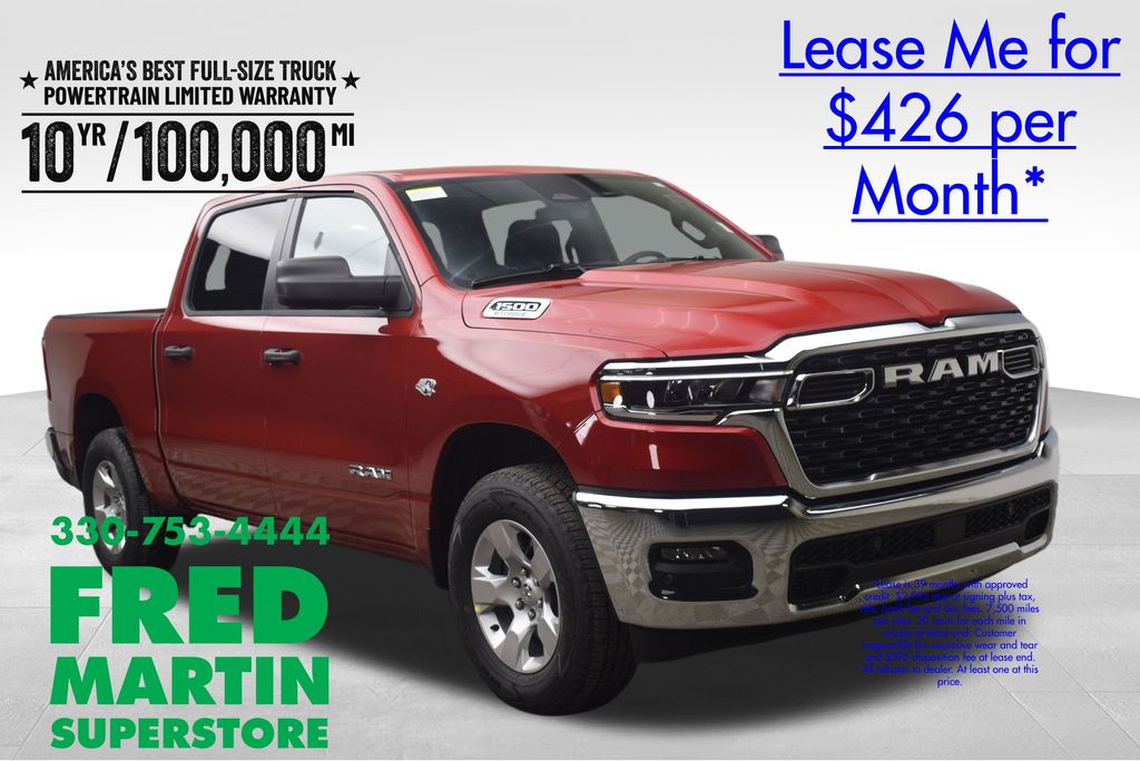 Molten Red Pearlcoat 2026 RAM 1500 Big Horn Crew Cab 4WD Pickup Truck Four-Wheel Drive 8-Speed Automatic