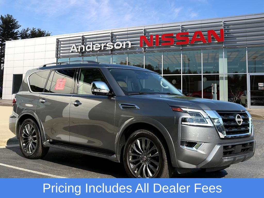 Gray (Gun Metallic) 2023 Nissan Armada Platinum 4WD SUV / Crossover Four-Wheel Drive 7-Speed Automatic