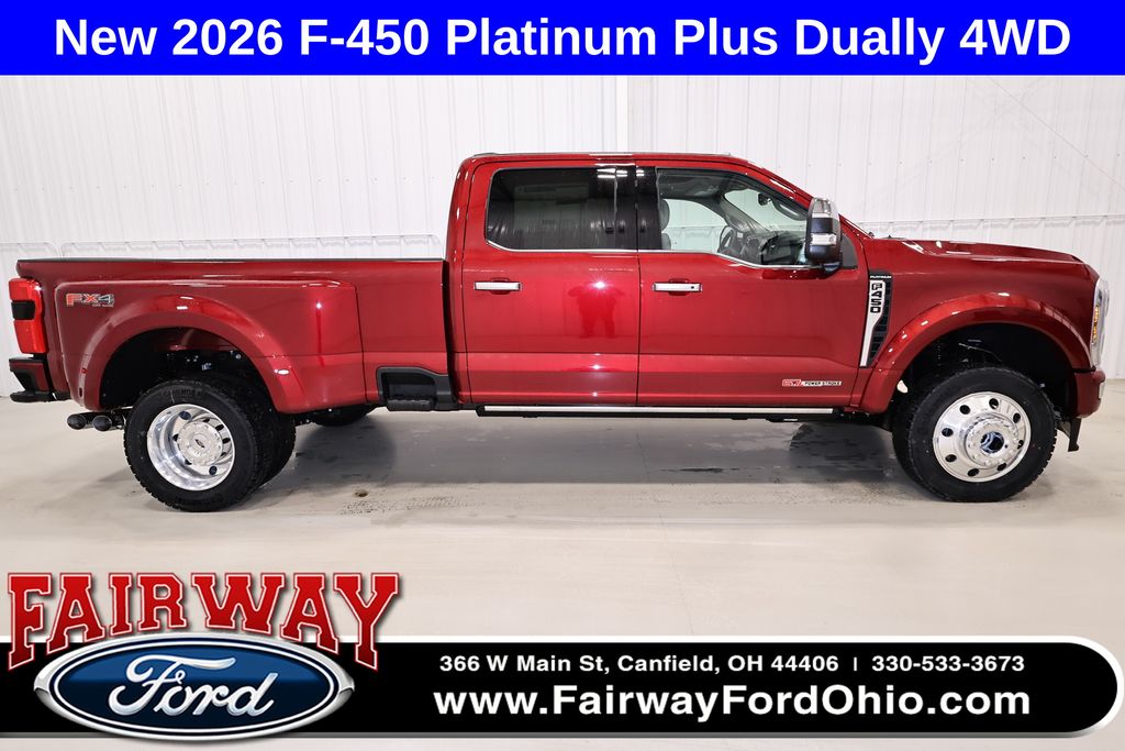 Ruby Red 2026 Ford F-450 Super Duty Platinum Crew Cab LB DRW 4WD Pickup Truck Four-Wheel Drive Automatic