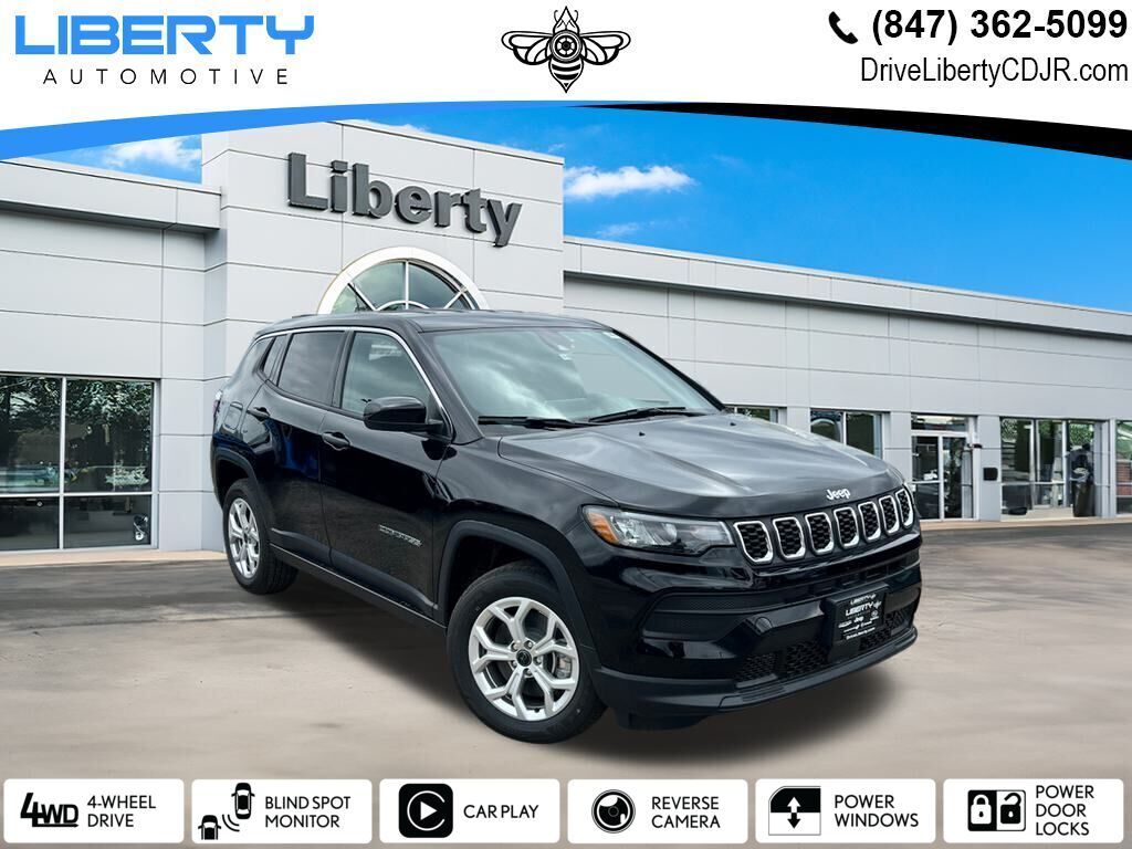 Diamond Black Crystal Pearlcoat 2025 Jeep Compass Sport 4WD SUV / Crossover Four-Wheel Drive 8-Speed Automatic