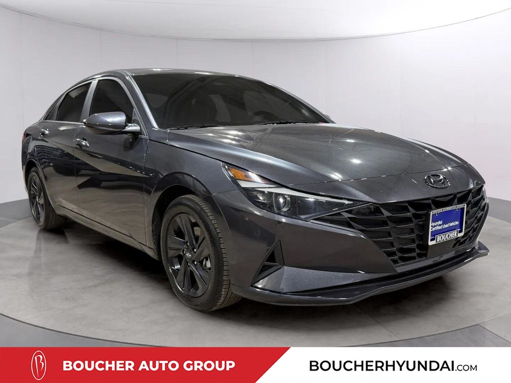 Portofino Gray 2021 Hyundai Elantra Sedan Front-Wheel Drive Continuously Variable Transmission