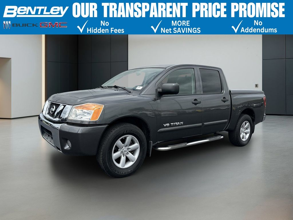 Silver (Smoke Metallic) 2010 Nissan Titan SE Crew Cab Pickup Truck 4X2 5-Speed Automatic