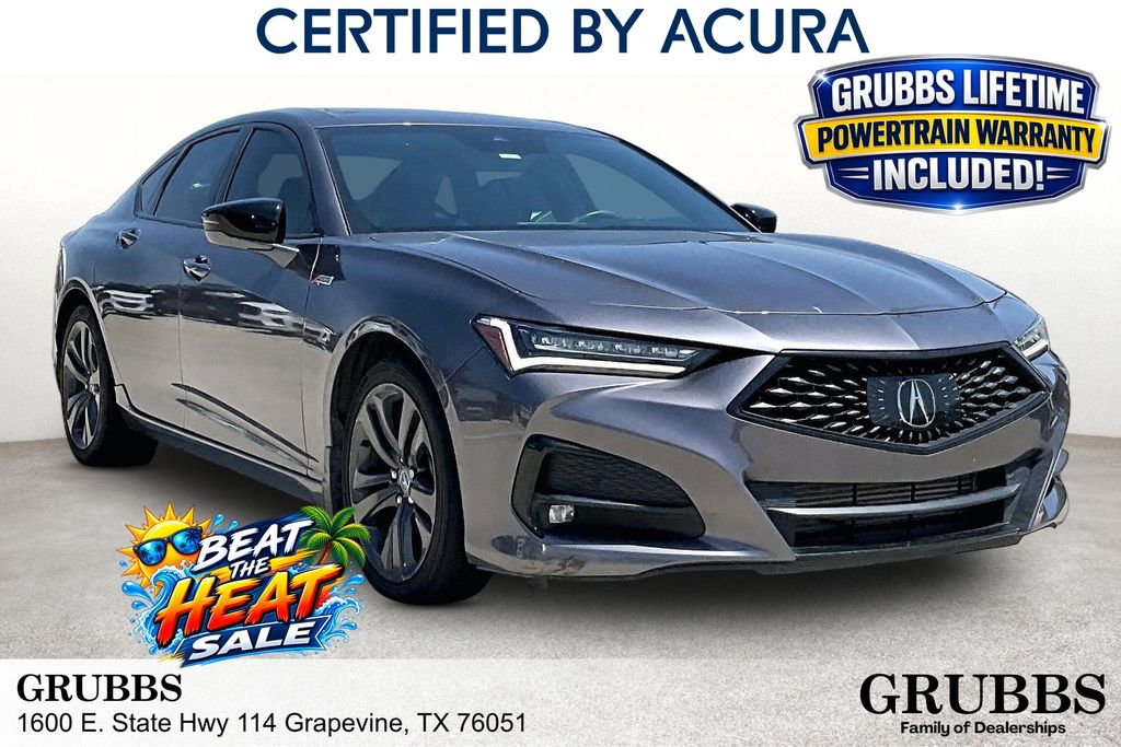 Gray (Modern Steel Metallic) 2023 Acura TLX Sedan Front-Wheel Drive Automatic