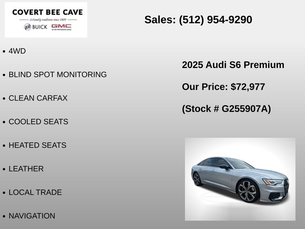 Used Car 2025 Audi S6  2.9t Premium For Sale Under $80,000 In Austin, Texas