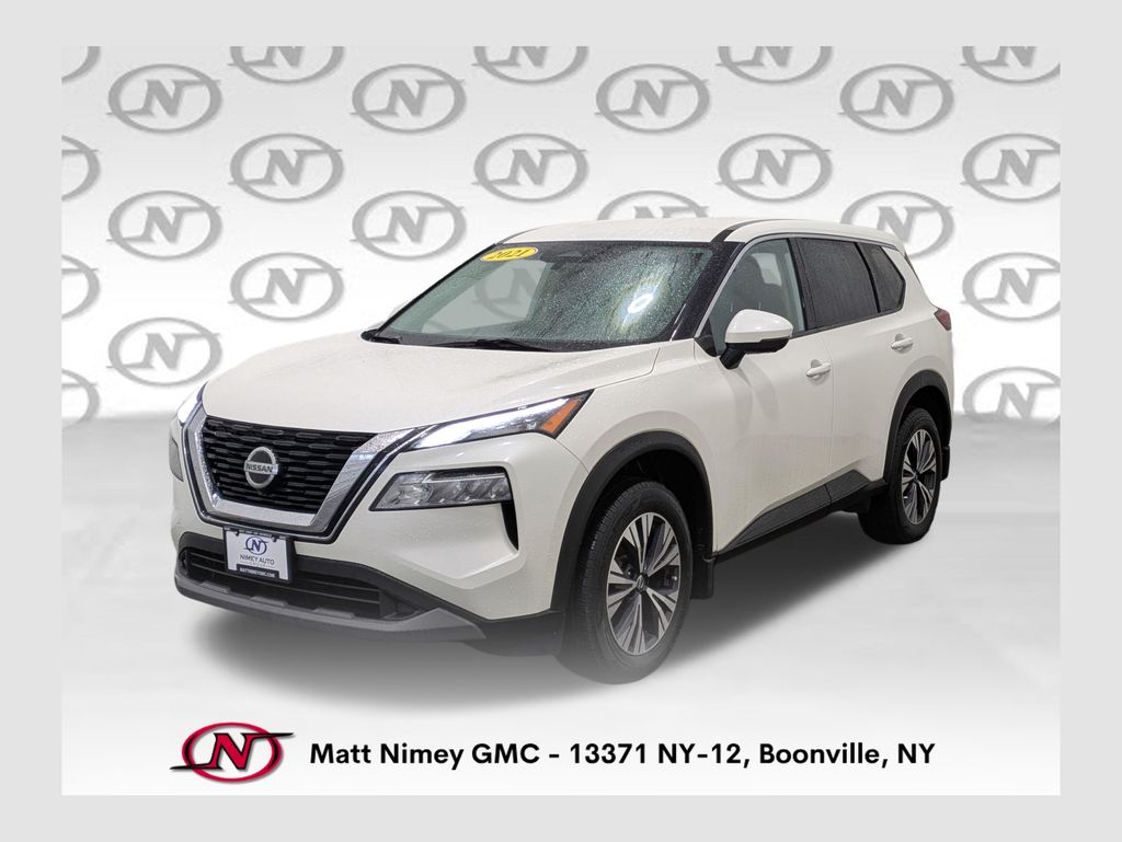 Pearl White Tricoat 2021 Nissan Rogue SUV / Crossover All-Wheel Drive Continuously Variable Transmission