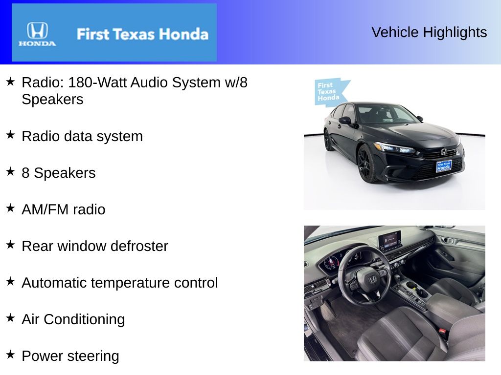 Used Car 2023 Honda Civic  Sport For Sale Under $25,000 In Austin, Texas