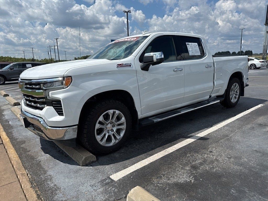 Summit White 2023 Chevrolet Silverado 1500 LTZ Crew Cab 4WD Pickup Truck Four-Wheel Drive Automatic