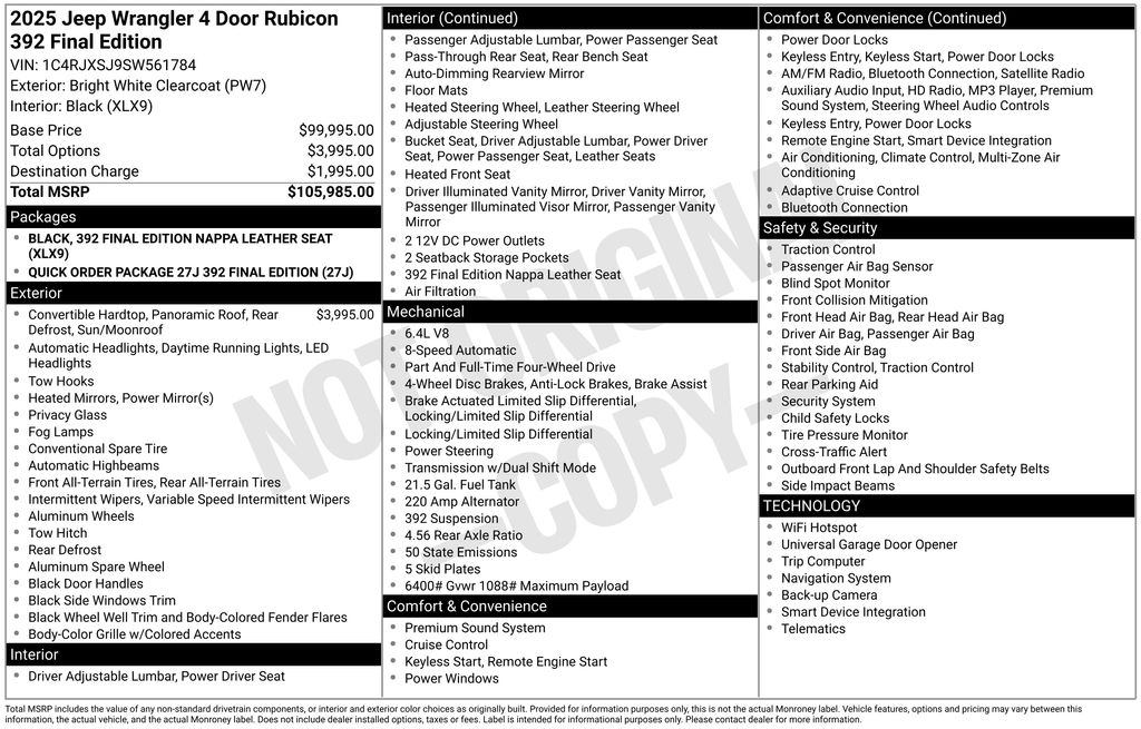 new 2025 Jeep Wrangler car, priced at $82,668