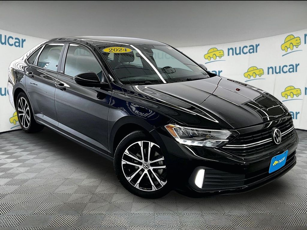 Black 2024 Volkswagen Jetta Sedan Front-Wheel Drive 8-Speed Automatic