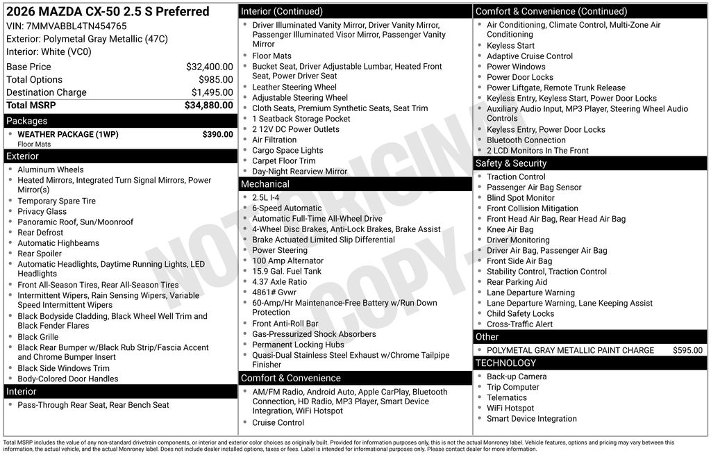 2026 Mazda CX-50 2.5 S Preferred