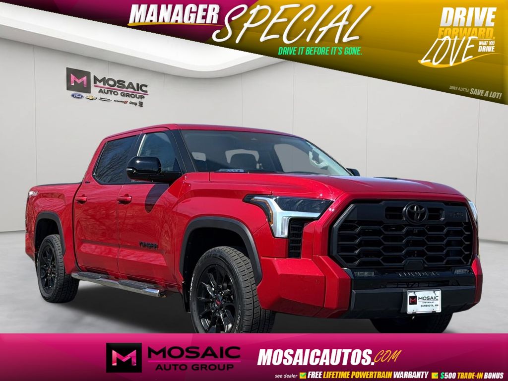 Supersonic Red 2024 Toyota Tundra Hybrid Limited HV CrewMax Cab 4WD Pickup Truck Four-Wheel Drive Automatic